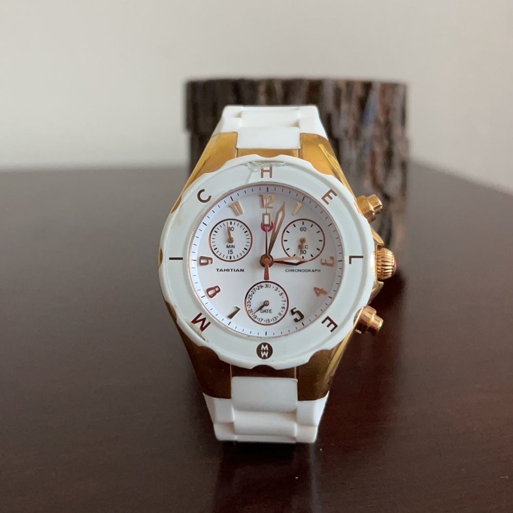 ❤️🦋Authentic Michelle  Women's White Tahitian Jelly Bean Carousel Watch ⏱❤️